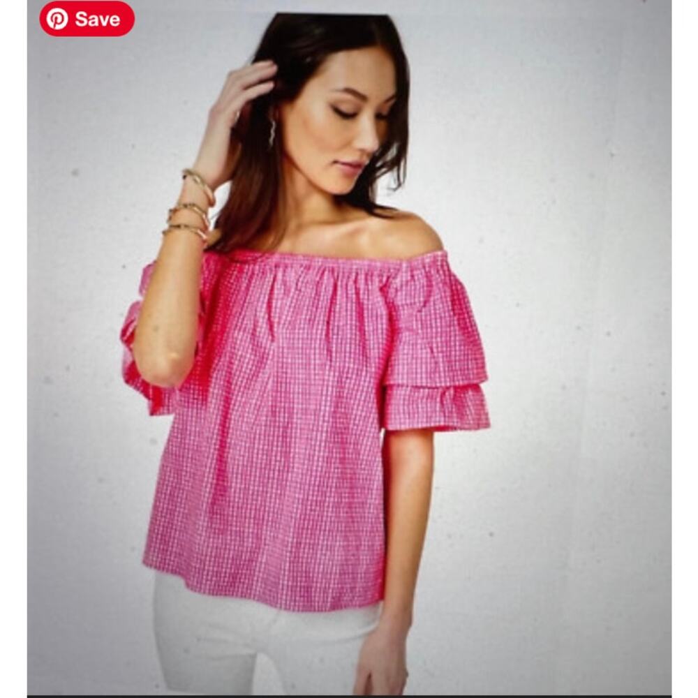 NWT Lilly Pulitzer Frankee Off-The-Shoulder pink Top size XL